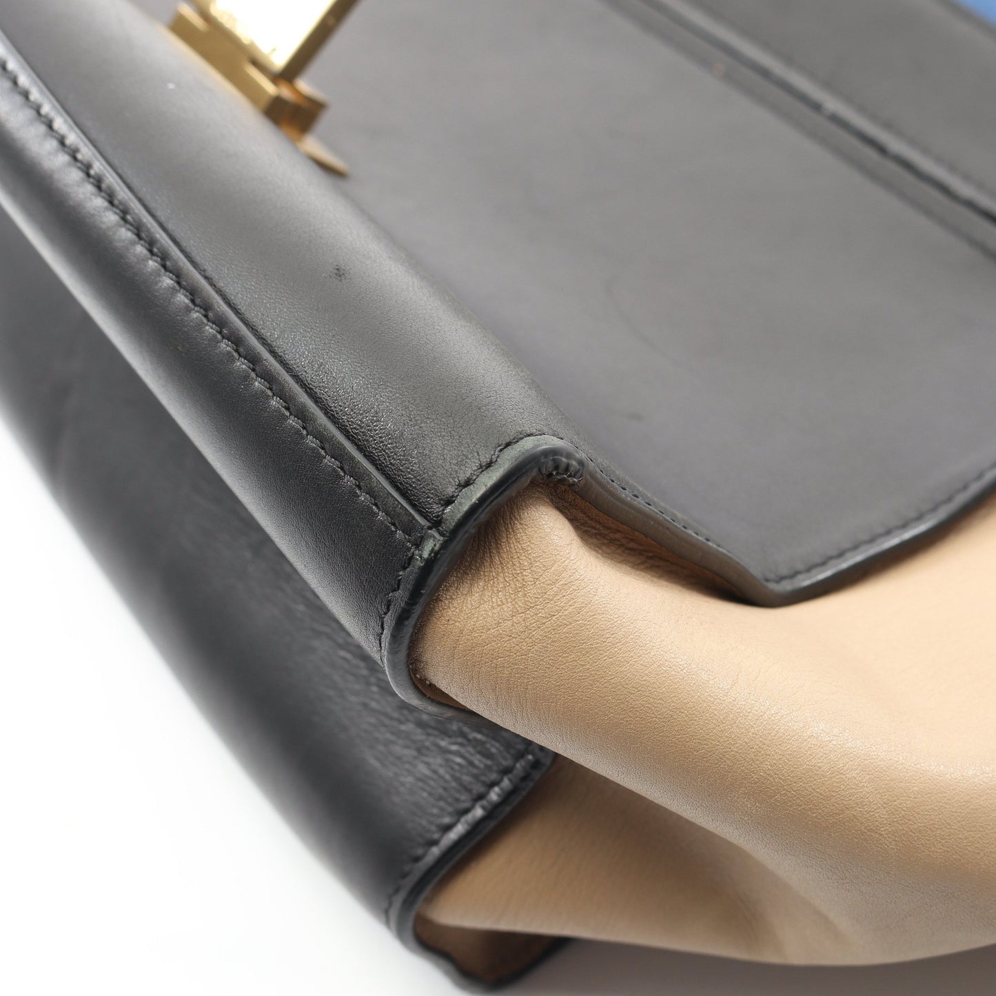 トラペーズ ミディアム ハンドバッグ レザー スエード ブラック ブルー ベージュ 2WAY セリーヌ バッグ CELINE