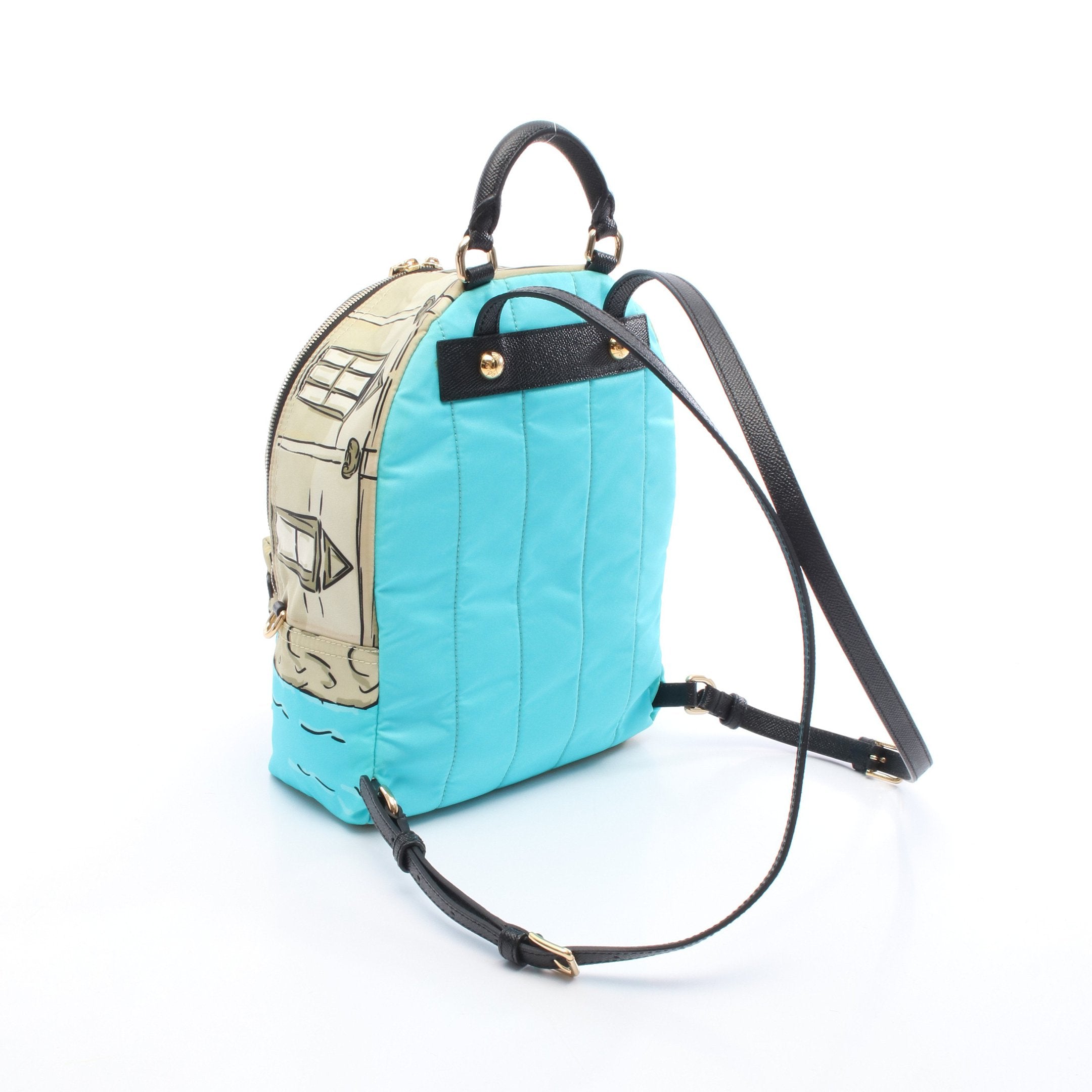 バックパック リュックサック ナイロン レザー マルチカラー ブラック