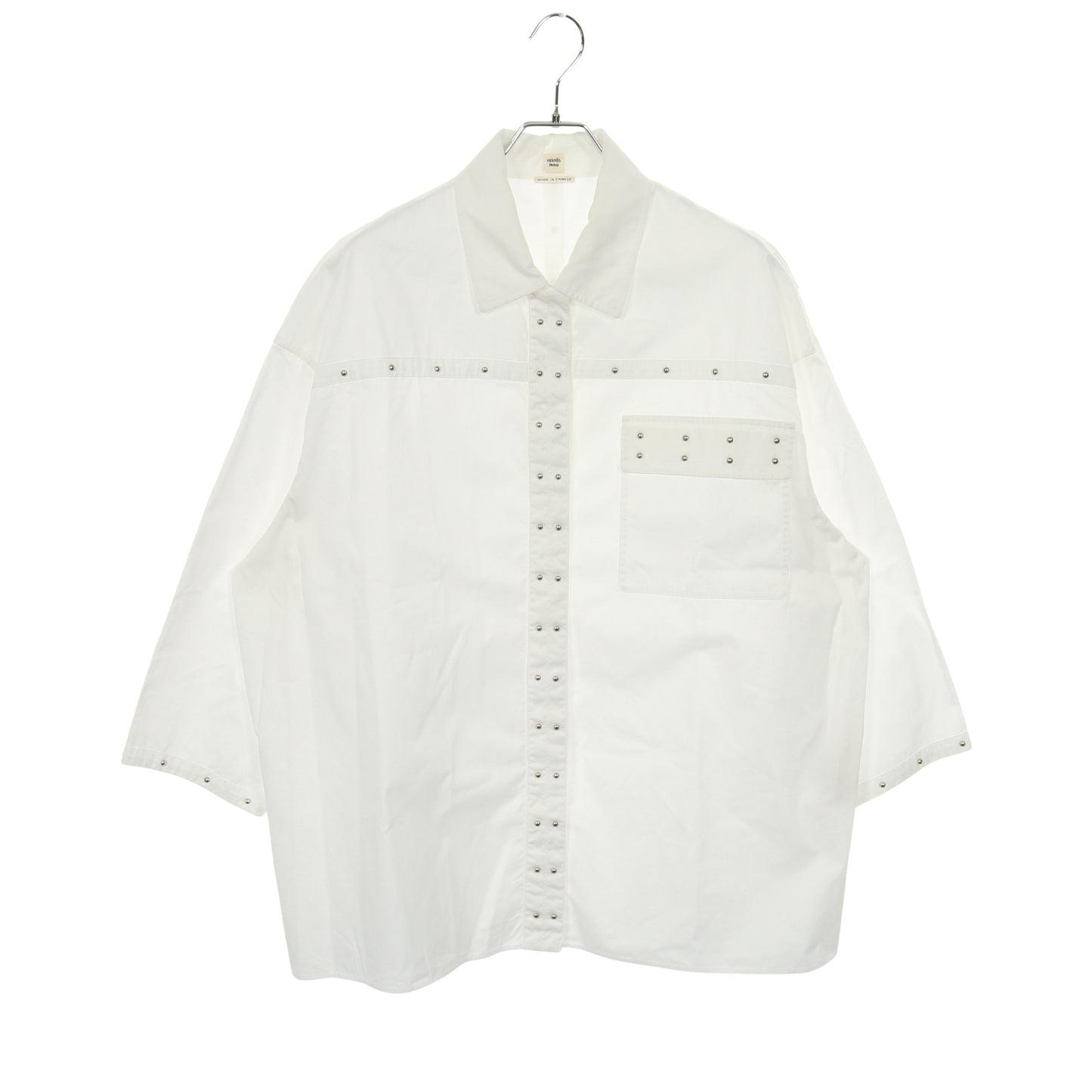 シャツ コットン ホワイト スタッズ エルメス トップス HERMES
