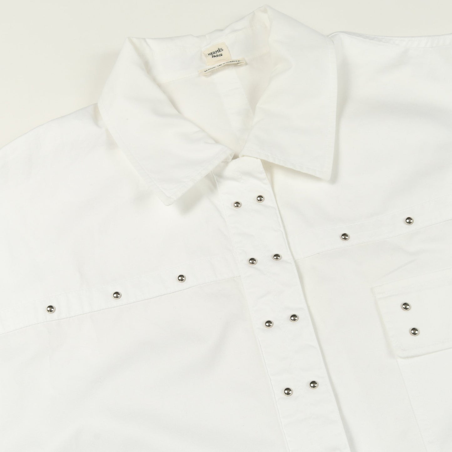 シャツ コットン ホワイト スタッズ エルメス トップス HERMES