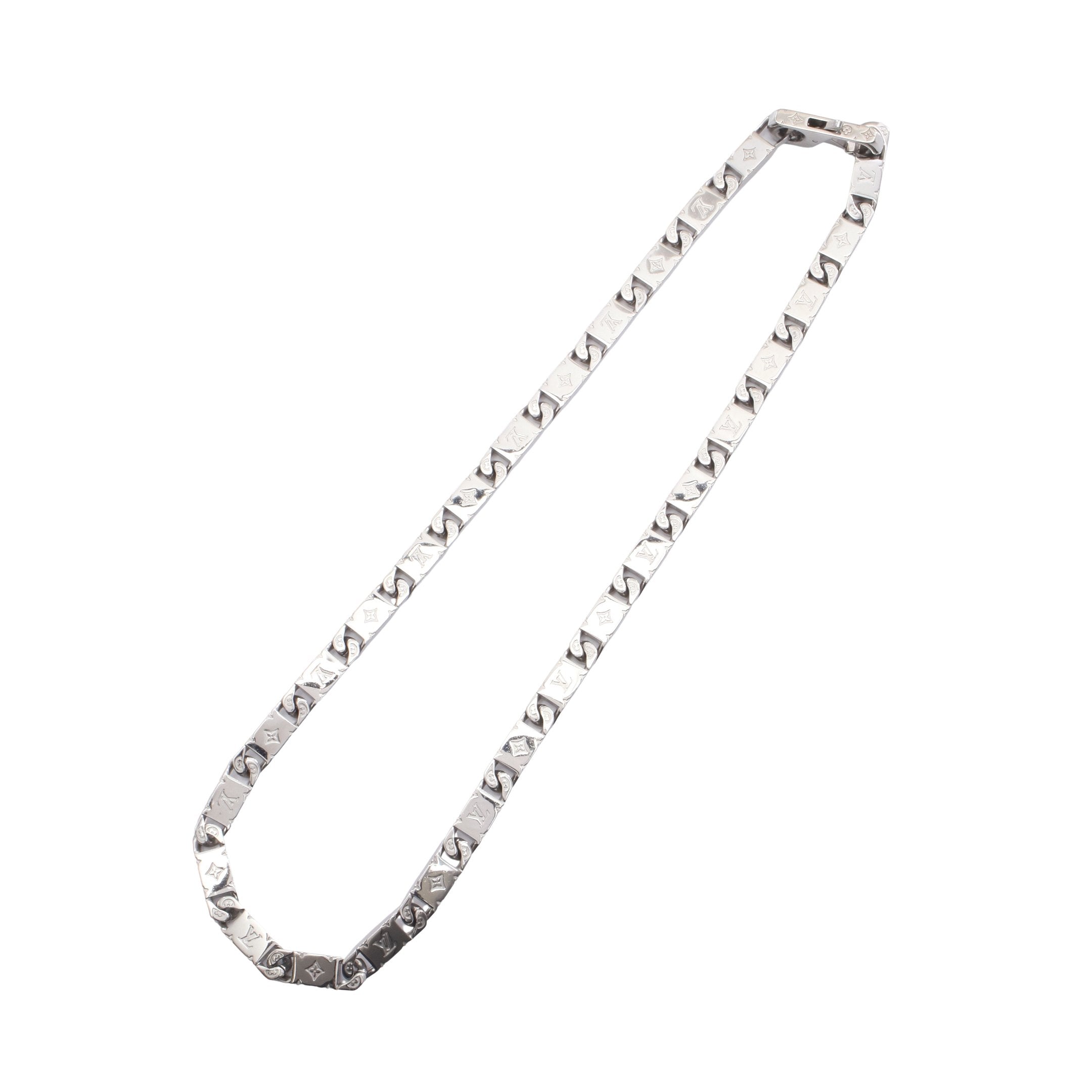 コリエ モノグラム タイドアップ ネックレス シルバー ルイヴィトン