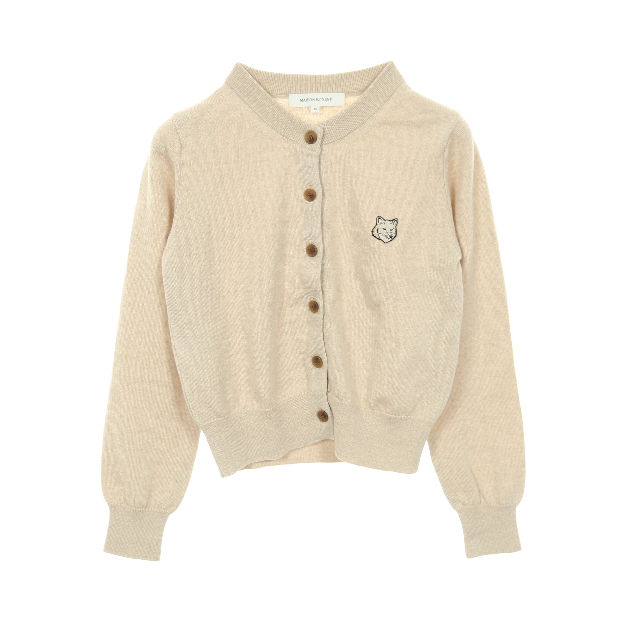 BOLD FOX HEAD カーディガン クルーネック ウール ベージュ メゾン