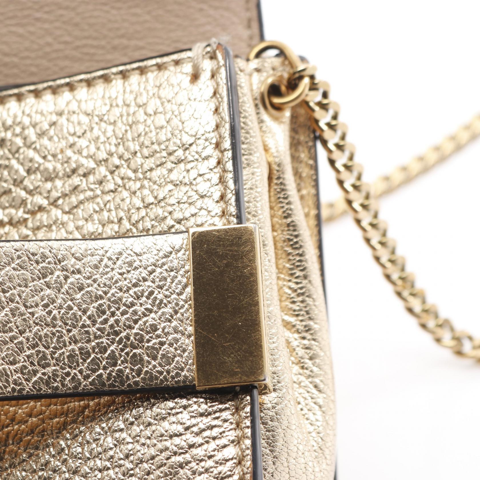 ELLE エル チェーンショルダーバッグ レザー ゴールド クロエ – RECLO