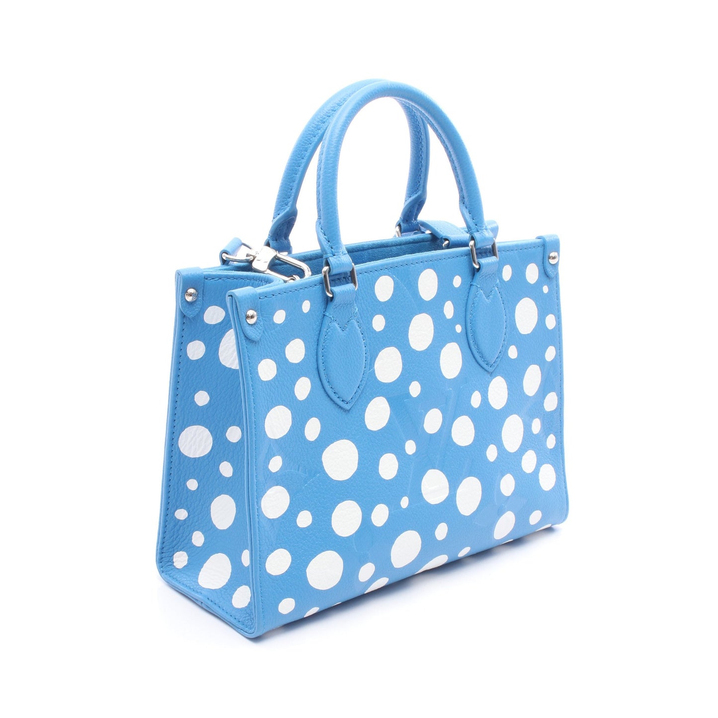 LOUIS VUITTON × yayoi kusama オンザゴーPM ハンドバッグ レザー ブルー ホワイト 2WAY ルイヴィトン バッグ LOUIS VUITTON