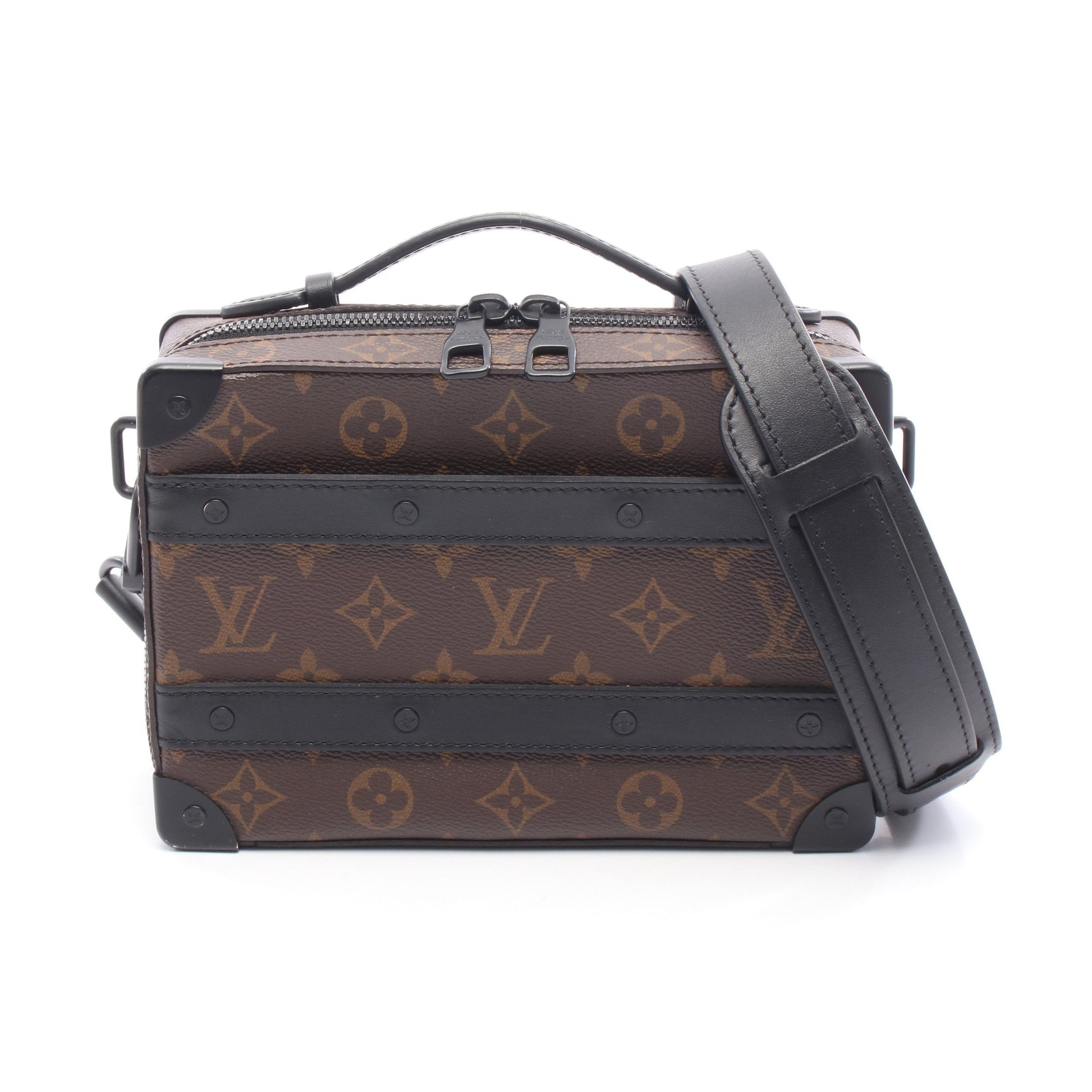 ハンドル ソフトトランク モノグラムマカサー ハンドバッグ PVC レザー ブラウン ブラック 2WAY ルイヴィトン バッグ LOUIS VUITTON