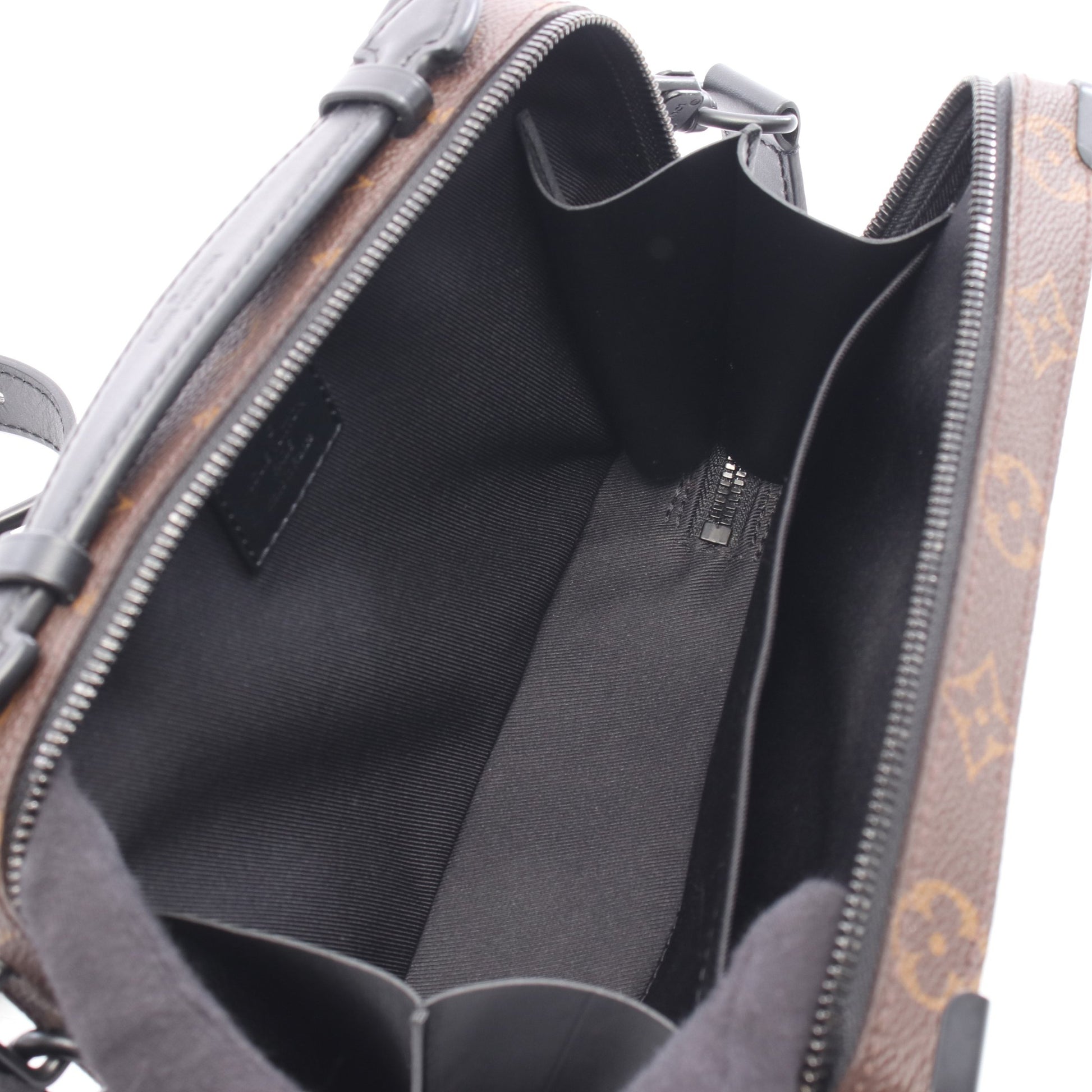 ハンドル ソフトトランク モノグラムマカサー ハンドバッグ PVC レザー ブラウン ブラック 2WAY ルイヴィトン バッグ LOUIS VUITTON