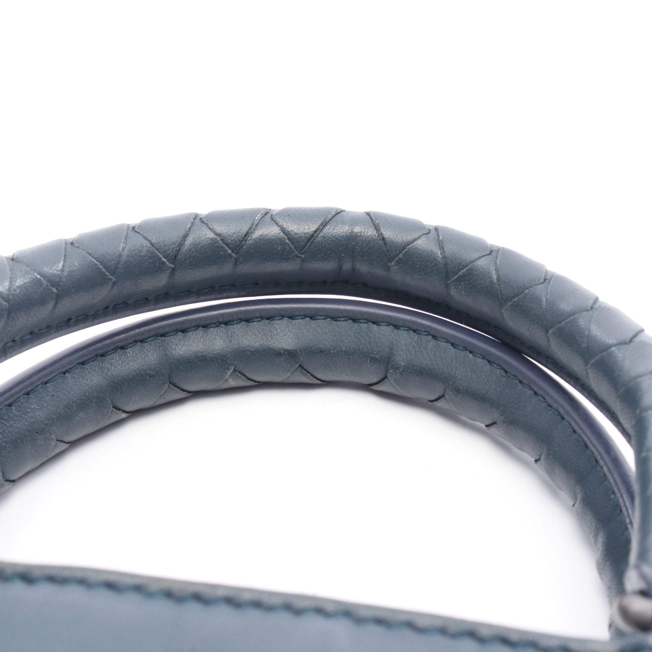 イントレチャート ハンドバッグ レザー ネイビー 2WAY ボッテガ