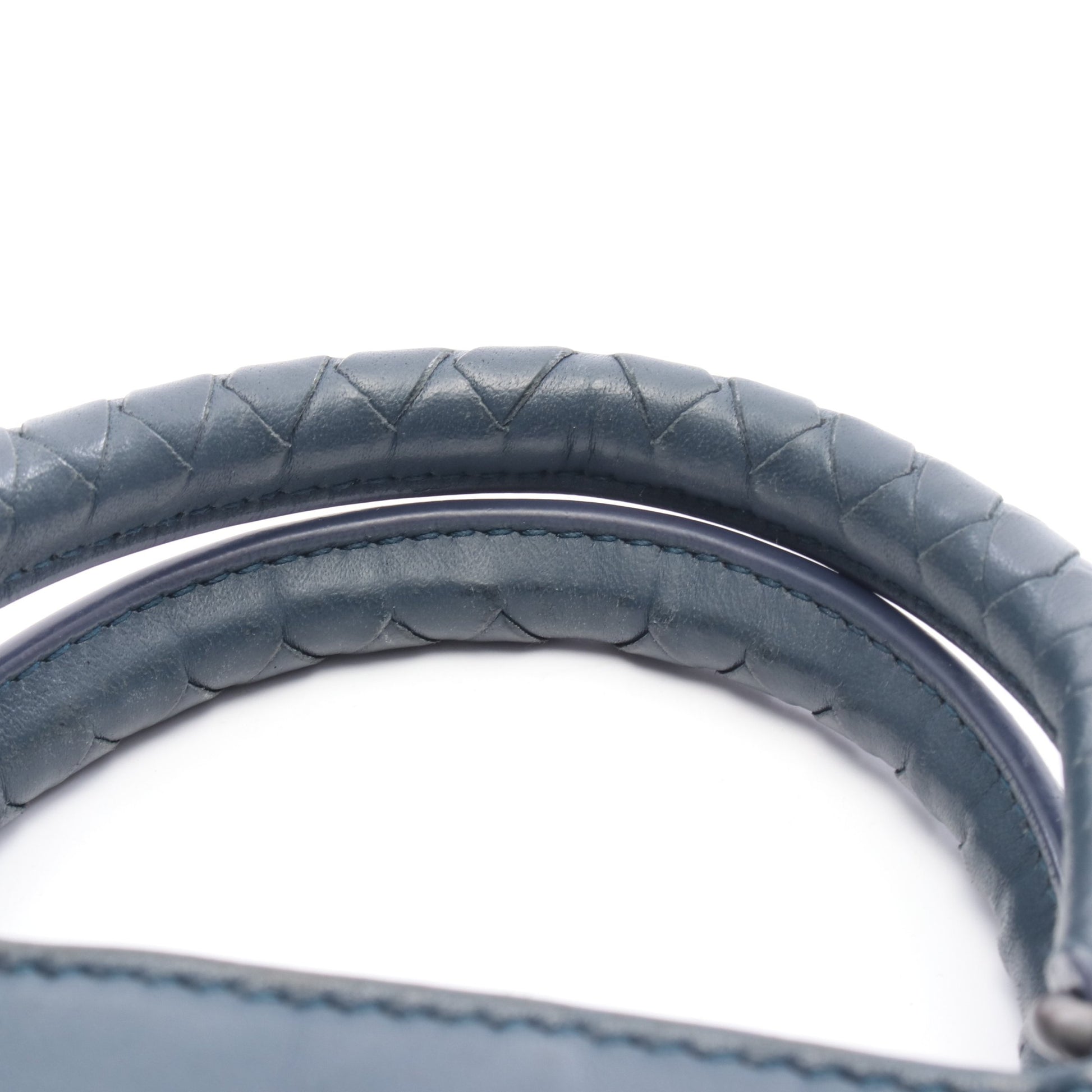 イントレチャート ハンドバッグ レザー ネイビー 2WAY ボッテガヴェネタ バッグ BOTTEGA VENETA