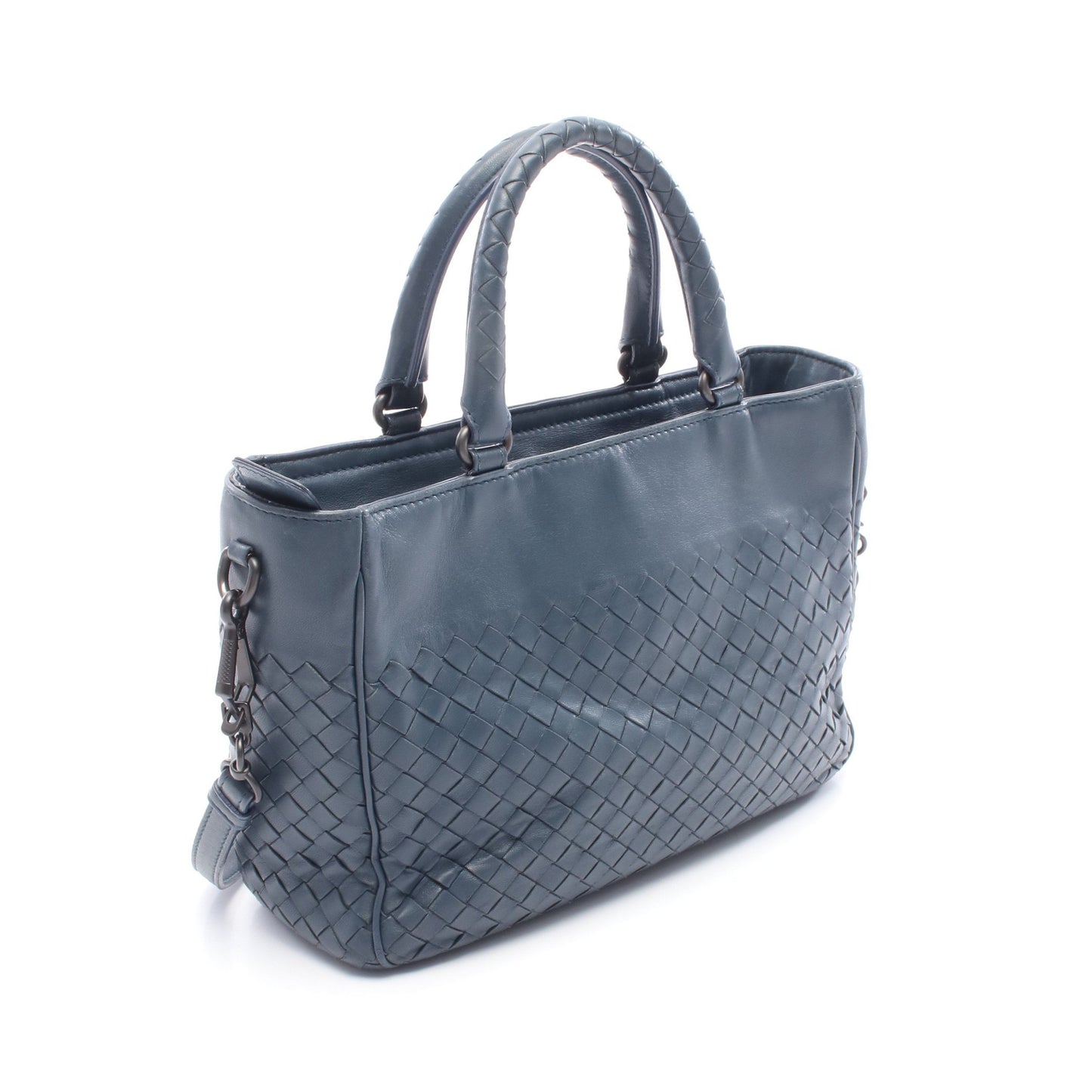 イントレチャート ハンドバッグ レザー ネイビー 2WAY ボッテガヴェネタ バッグ BOTTEGA VENETA