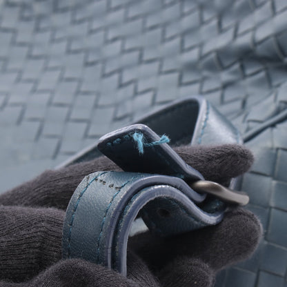 イントレチャート ハンドバッグ レザー ネイビー 2WAY ボッテガヴェネタ バッグ BOTTEGA VENETA