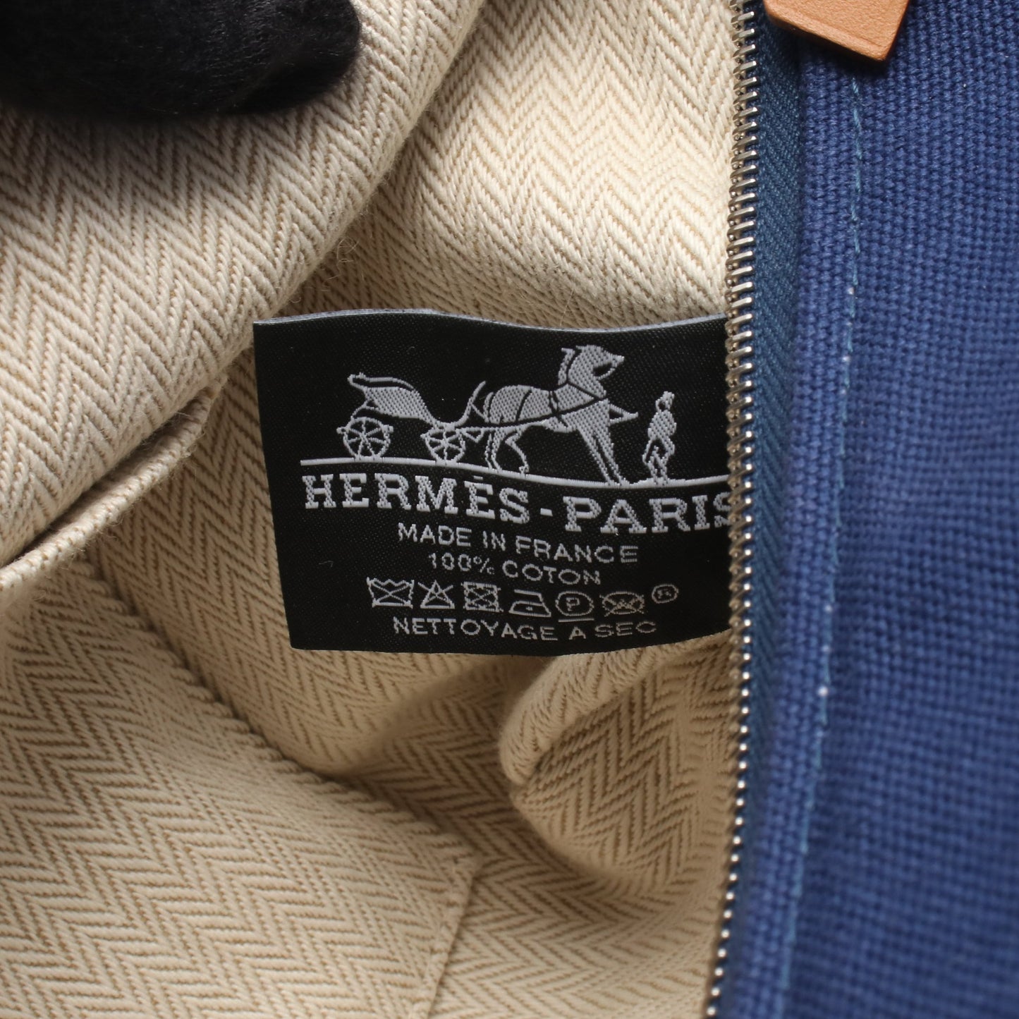 ブリッドアブラックPM ハンドバッグ キャンバス ブルー グリーン シルバー金具 エルメス バッグ HERMES