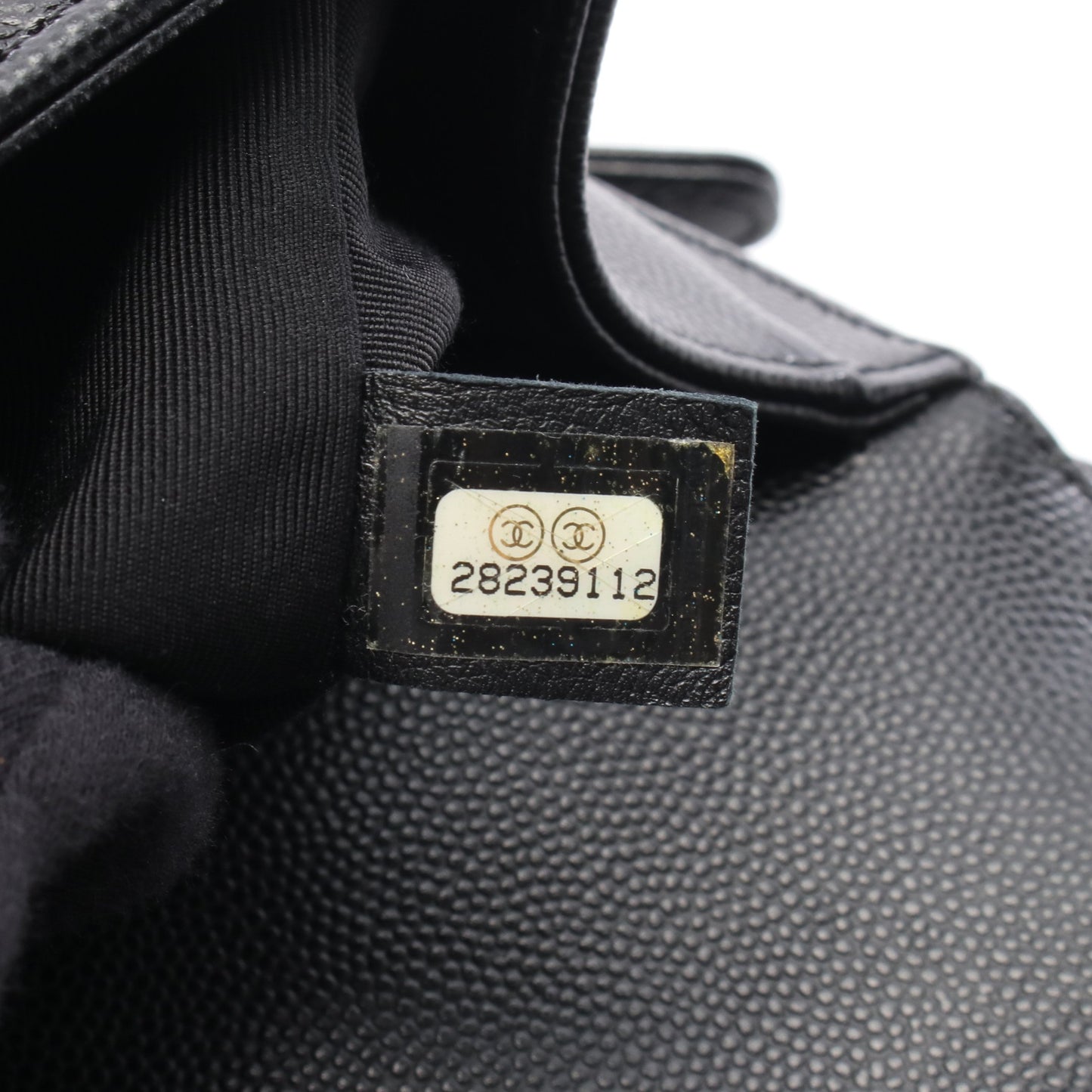 ボーイシャネル チェーンショルダーバッグ キャビアスキン ブラック シルバー金具 シャネル バッグ CHANEL