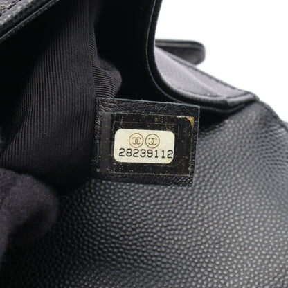 ボーイシャネル チェーンショルダーバッグ キャビアスキン ブラック シルバー金具 シャネル バッグ CHANEL