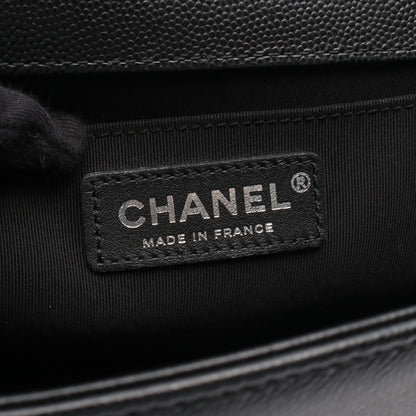 ボーイシャネル チェーンショルダーバッグ キャビアスキン ブラック シルバー金具 シャネル バッグ CHANEL