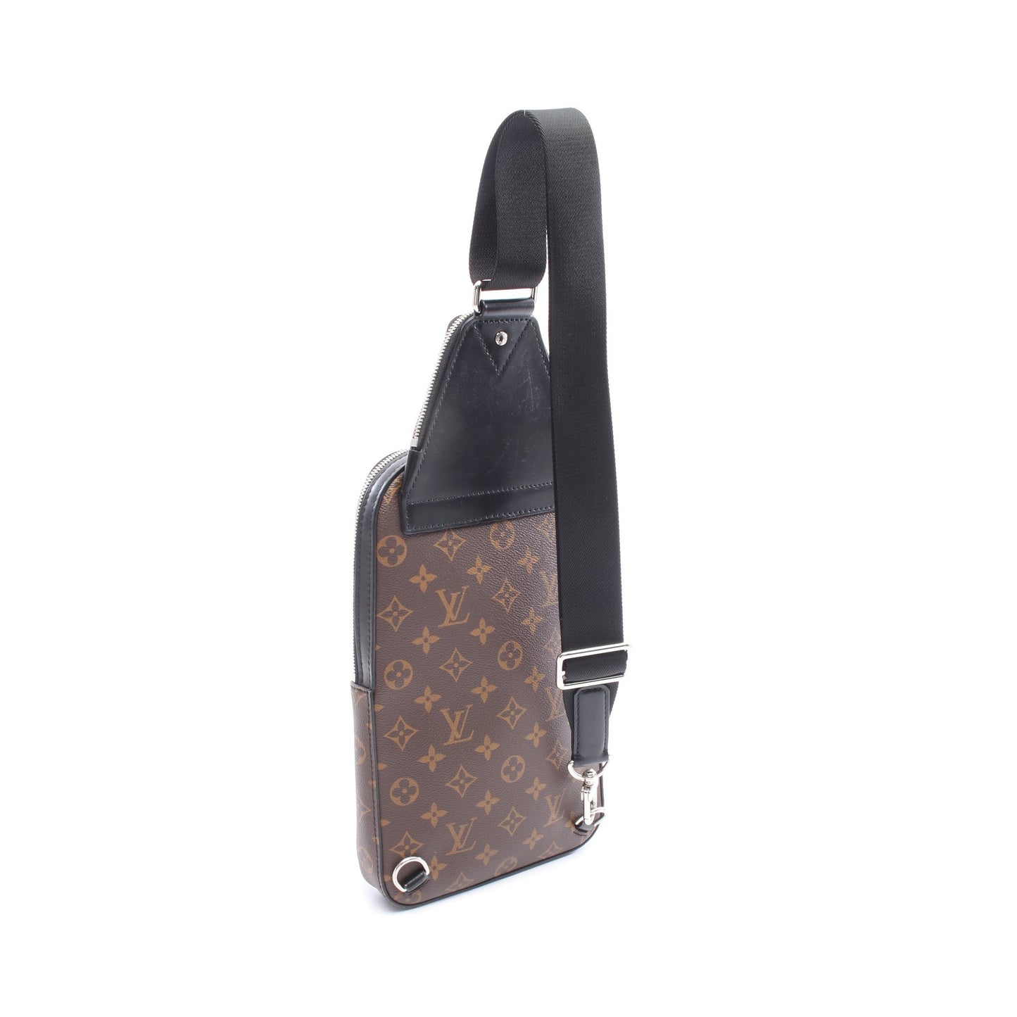 アヴェニュー スリングバッグ モノグラムマカサー ボディバッグ PVC レザー ブラウン ブラック ルイヴィトン バッグ LOUIS VUITTON
