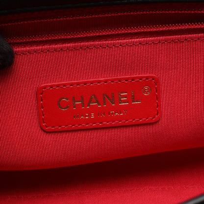 マトラッセ ロゴ チェーンショルダーバッグ ラムスキン ブラック ゴールド金具 シャネル バッグ CHANEL
