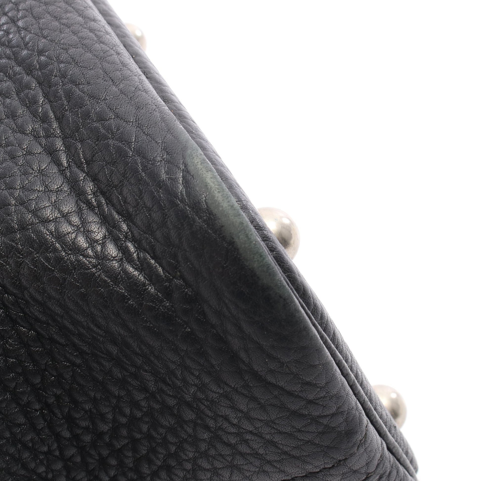 ボリード31 ハンドバッグ フィヨルド ブラック シルバー金具 □K刻印 エルメス バッグ HERMES