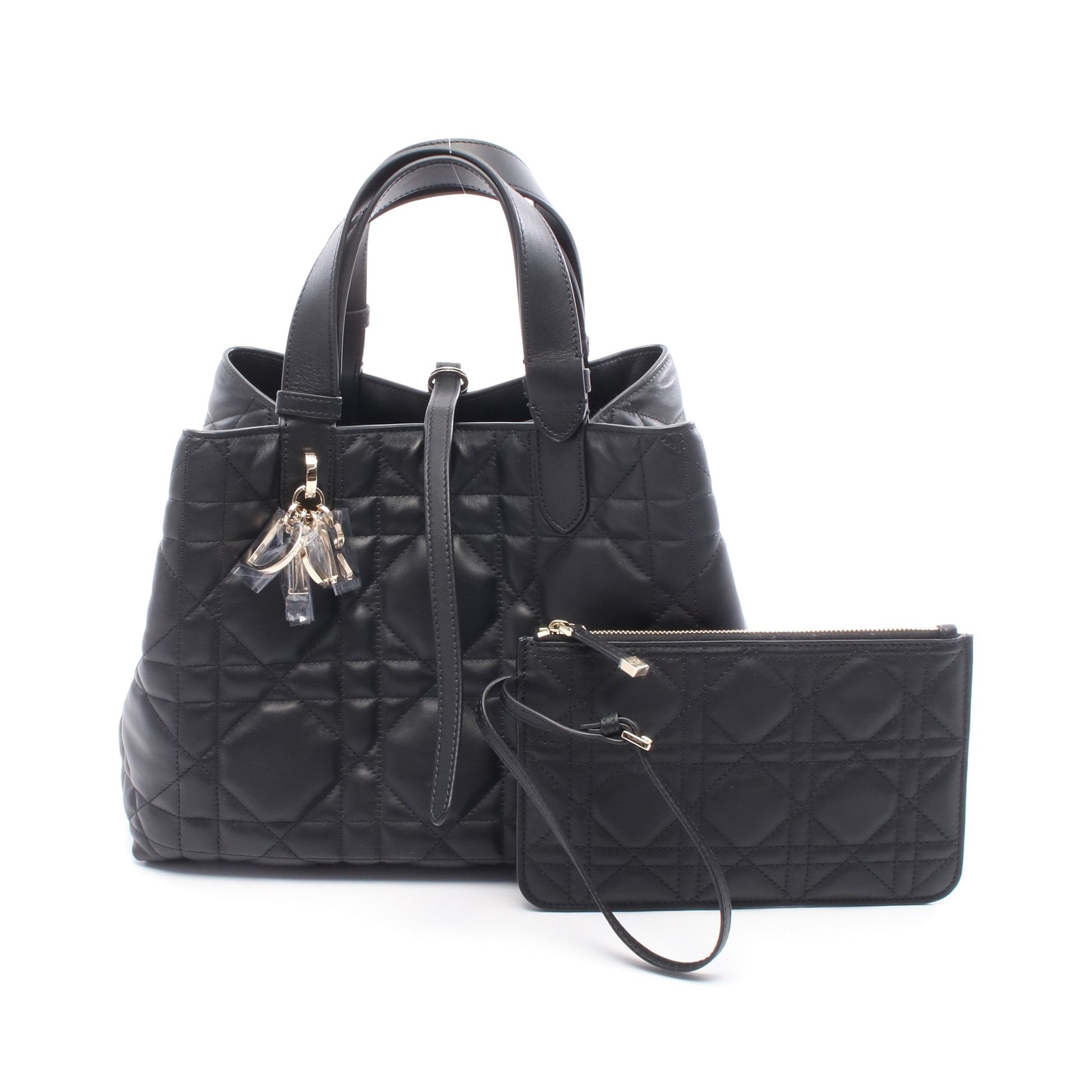 トゥジュール ミディアム マクロカナージュ ハンドバッグ レザー ブラック クリスチャンディオール バッグ Christian Dior