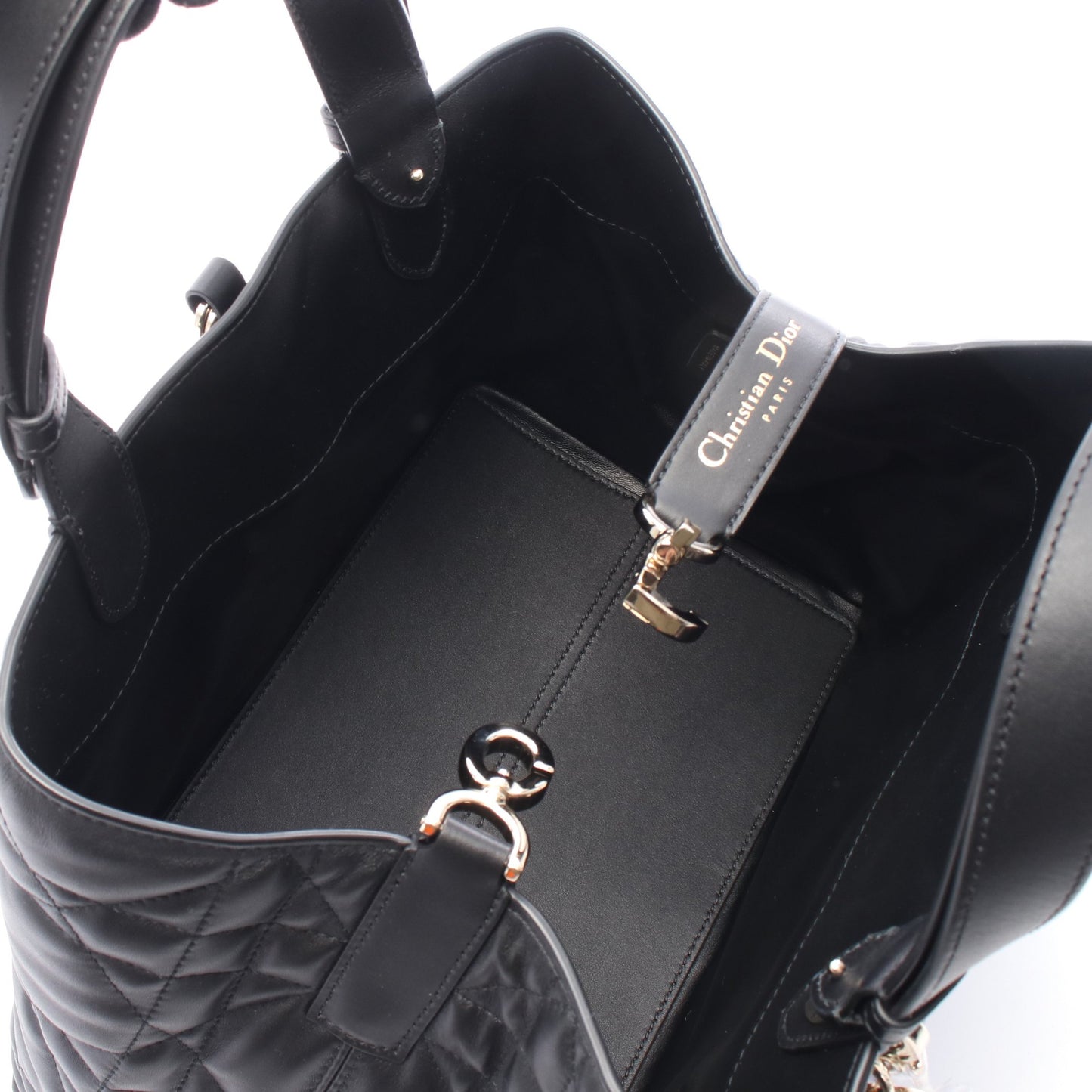 トゥジュール ミディアム マクロカナージュ ハンドバッグ レザー ブラック クリスチャンディオール バッグ Christian Dior
