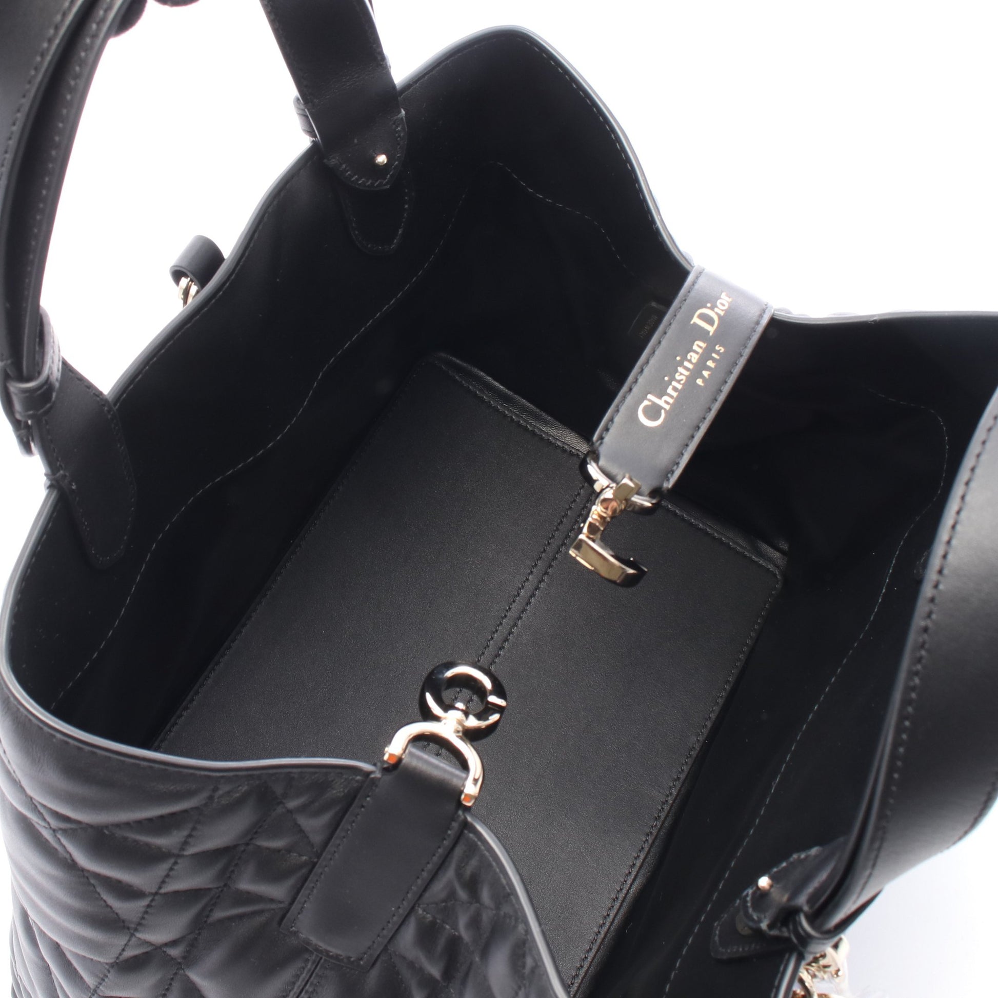 トゥジュール ミディアム マクロカナージュ ハンドバッグ レザー ブラック クリスチャンディオール バッグ Christian Dior
