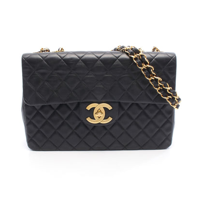 デカマトラッセ34 Wチェーンショルダーバッグ ラムスキン ブラック ゴールド金具 シャネル バッグ CHANEL