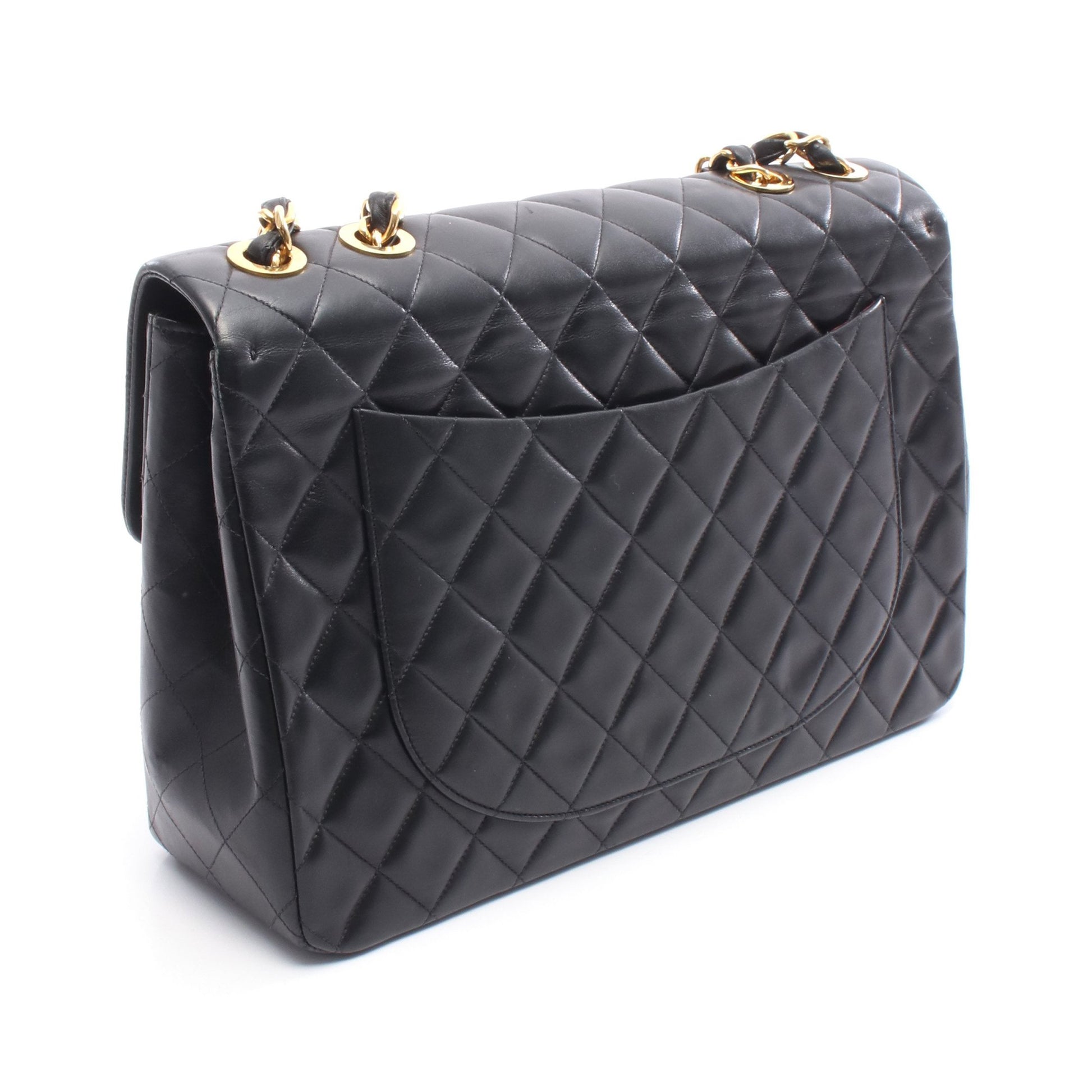デカマトラッセ34 Wチェーンショルダーバッグ ラムスキン ブラック ゴールド金具 シャネル バッグ CHANEL