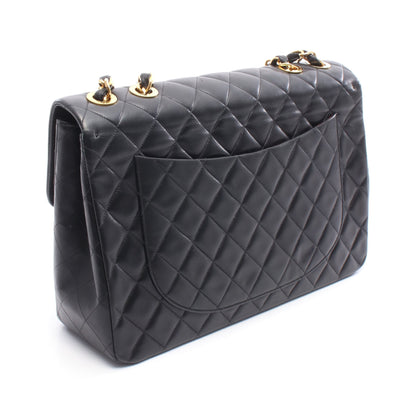 デカマトラッセ34 Wチェーンショルダーバッグ ラムスキン ブラック ゴールド金具 シャネル バッグ CHANEL
