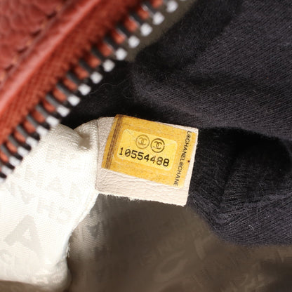 チョコバー ボストンバッグ キャビアスキン コーラルピンク シルバー金具 シャネル バッグ CHANEL