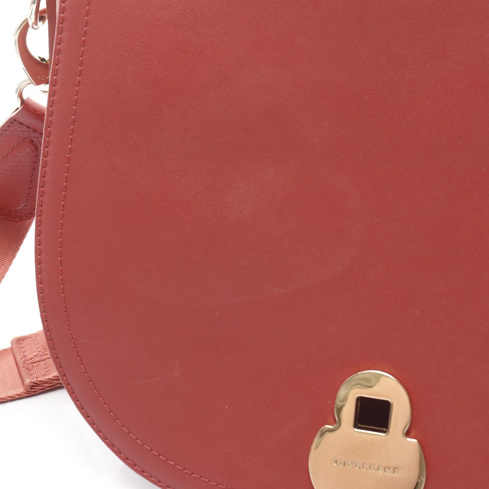 カヴァルケード ショルダーバッグ レザー レッド ロンシャン バッグ LONGCHAMP