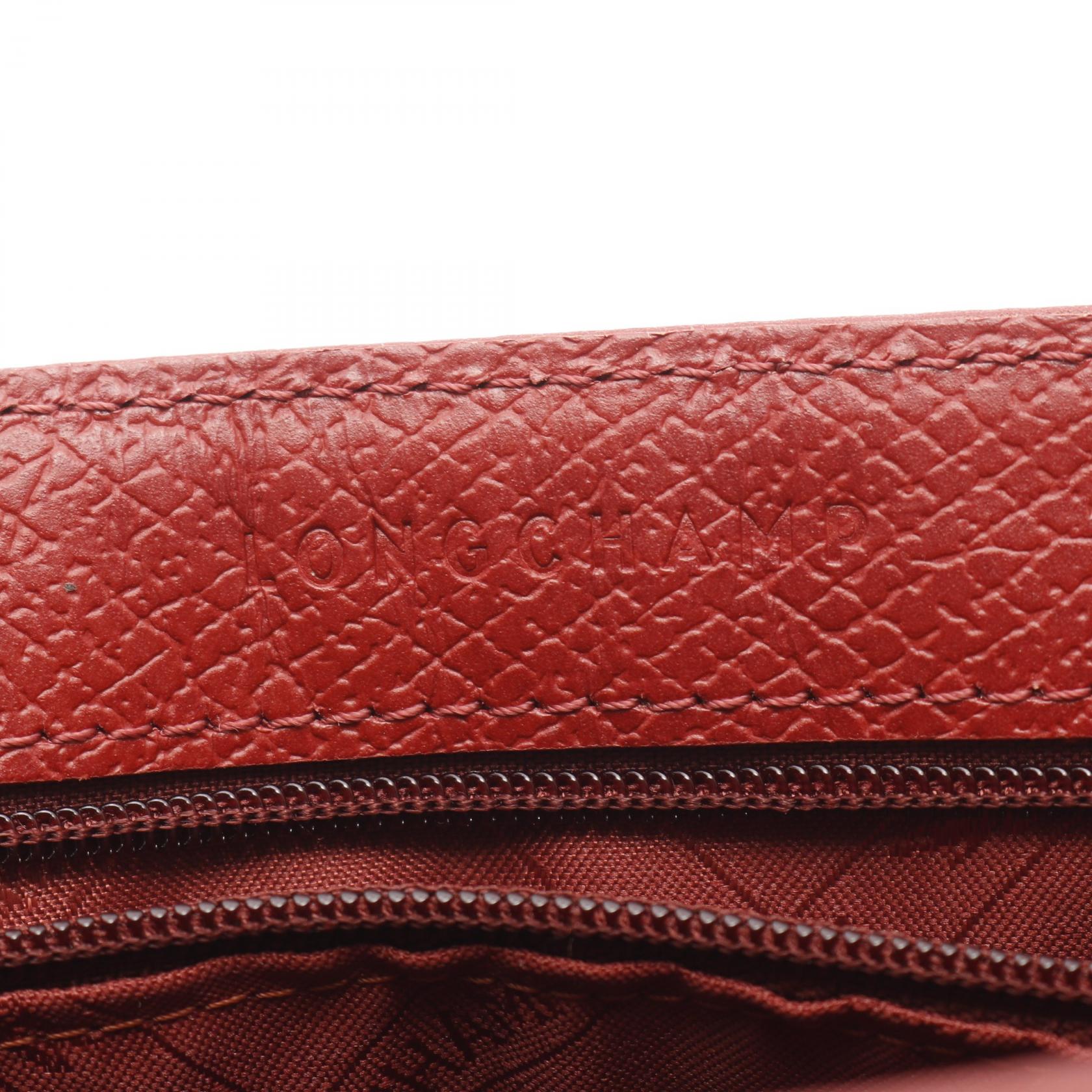 カヴァルケード ショルダーバッグ レザー レッド ロンシャン バッグ LONGCHAMP