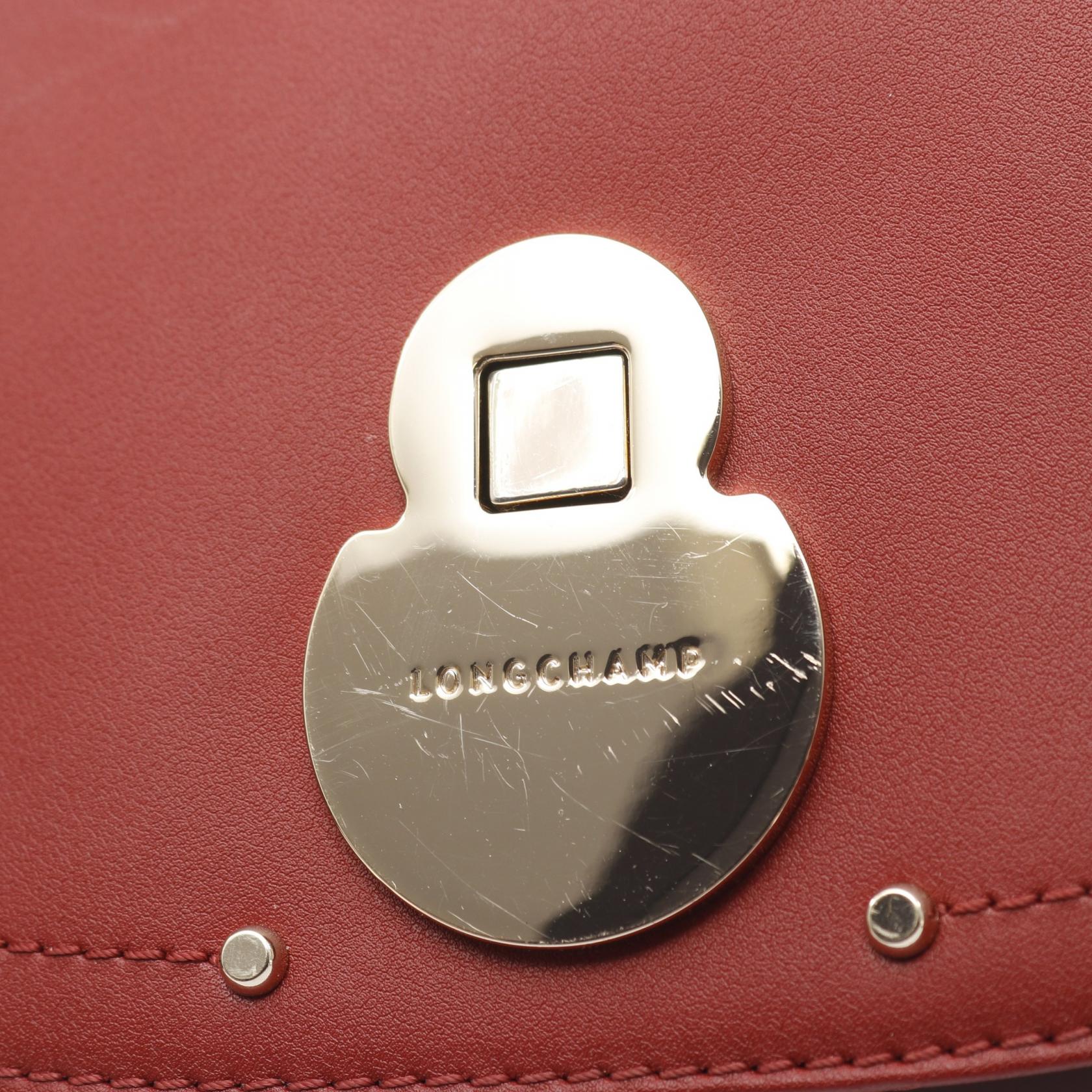 カヴァルケード ショルダーバッグ レザー レッド ロンシャン バッグ LONGCHAMP
