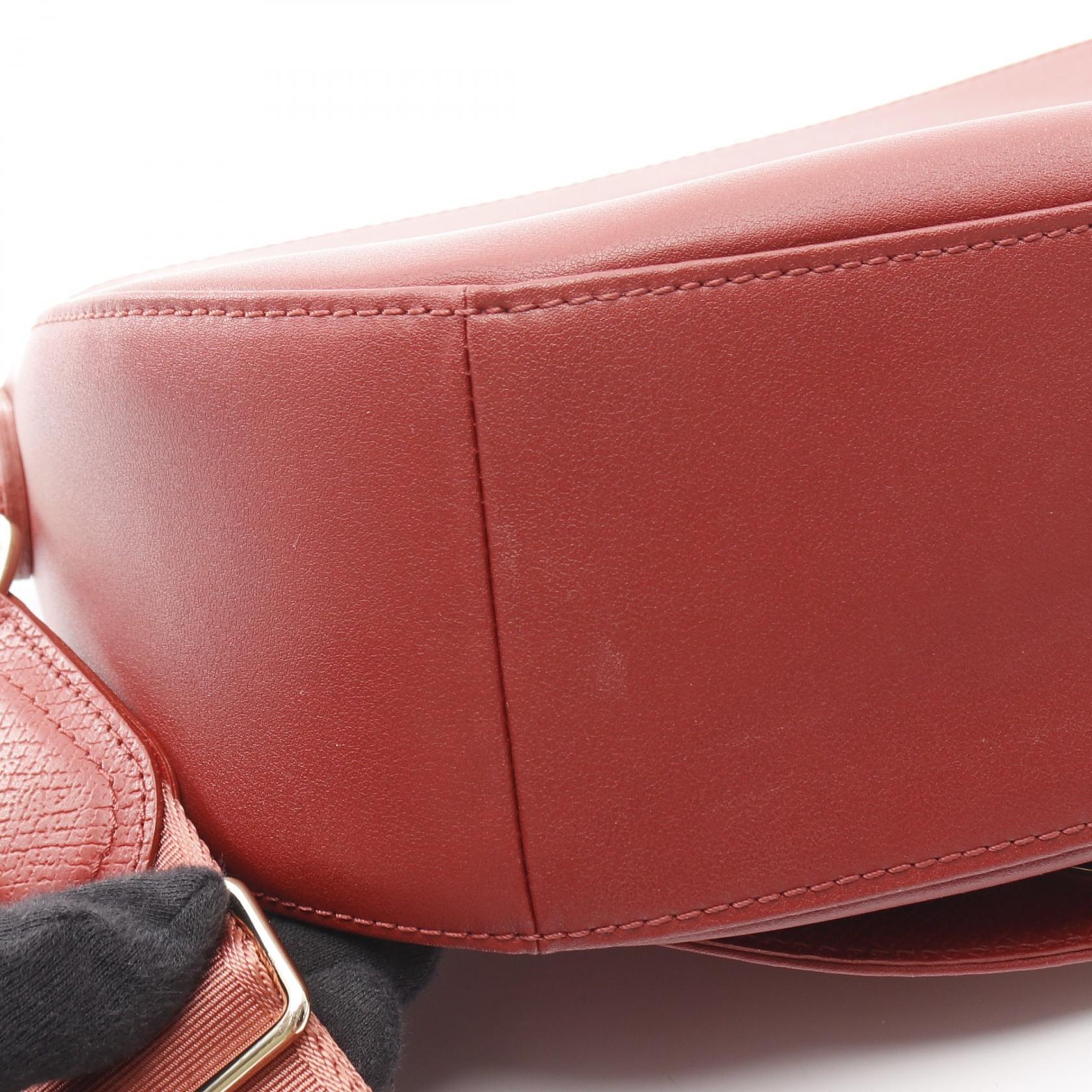 カヴァルケード ショルダーバッグ レザー レッド ロンシャン バッグ LONGCHAMP