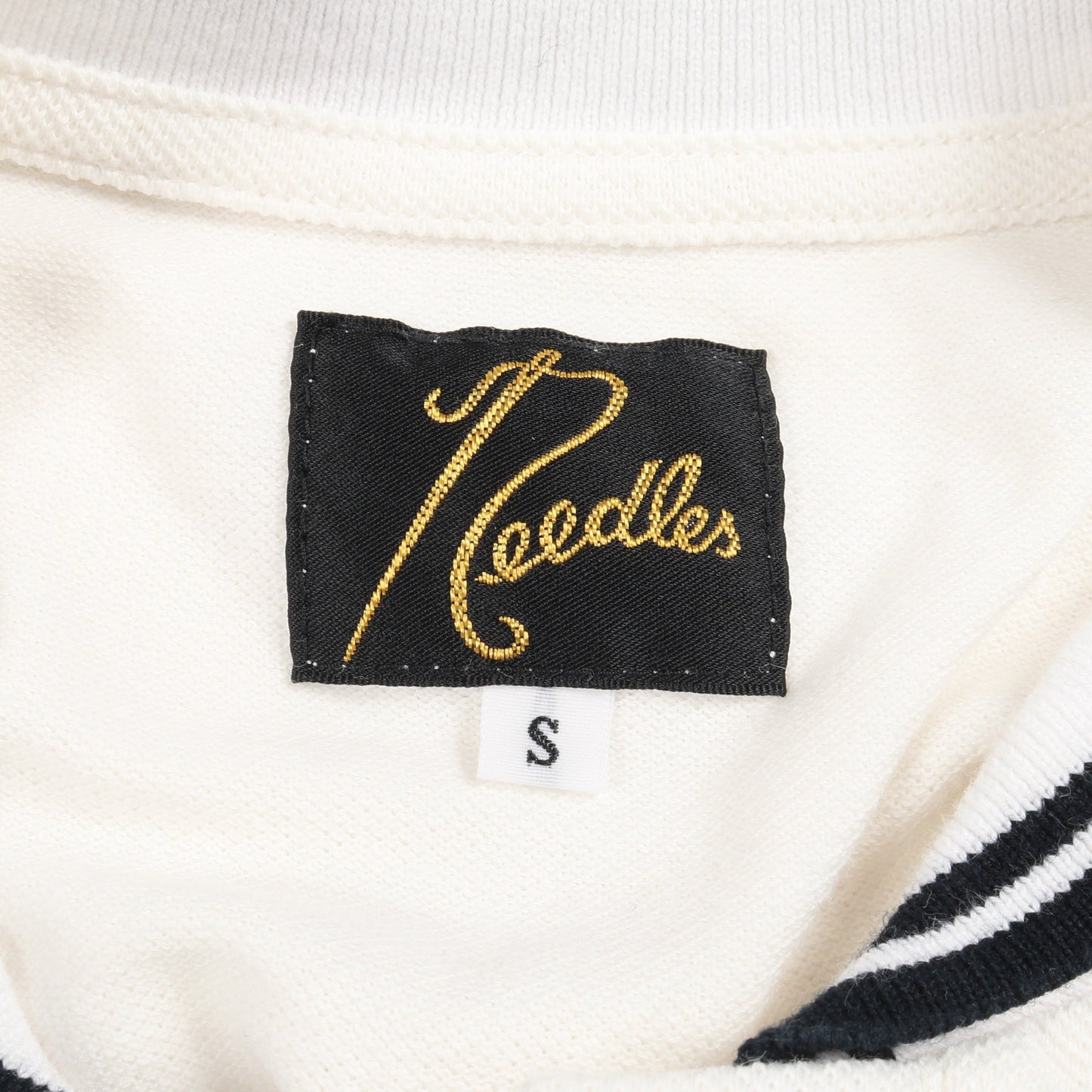 Shawl Collar S/S Polo ポロシャツ 蝶刺繍 コットン ホワイト ブラック ニードルス トップス Needles
