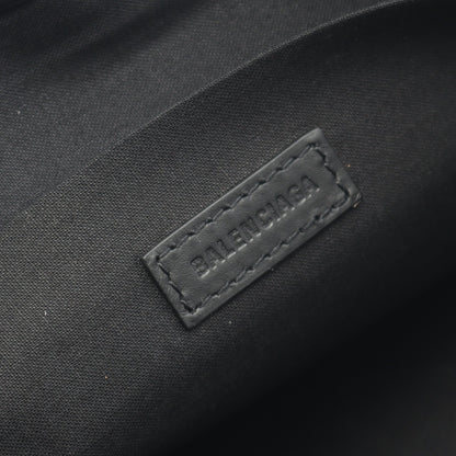 ネイビークリップ M クラッチバッグ キャンバス レザー ブラック バレンシアガ バッグ BALENCIAGA