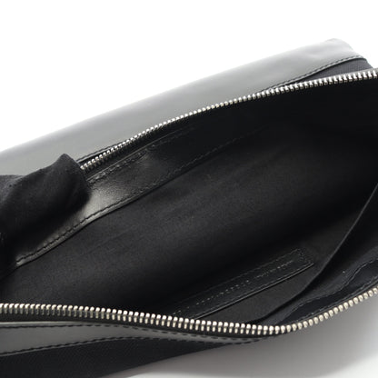 ネイビークリップ M クラッチバッグ キャンバス レザー ブラック バレンシアガ バッグ BALENCIAGA