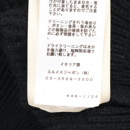 セリエボタン クロップド ニット ベスト カシミヤ ブラック エルメス トップス HERMES