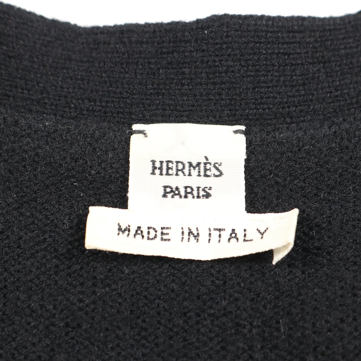 セリエボタン クロップド ニット ベスト カシミヤ ブラック エルメス トップス HERMES