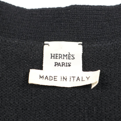 セリエボタン クロップド ニット ベスト カシミヤ ブラック エルメス トップス HERMES