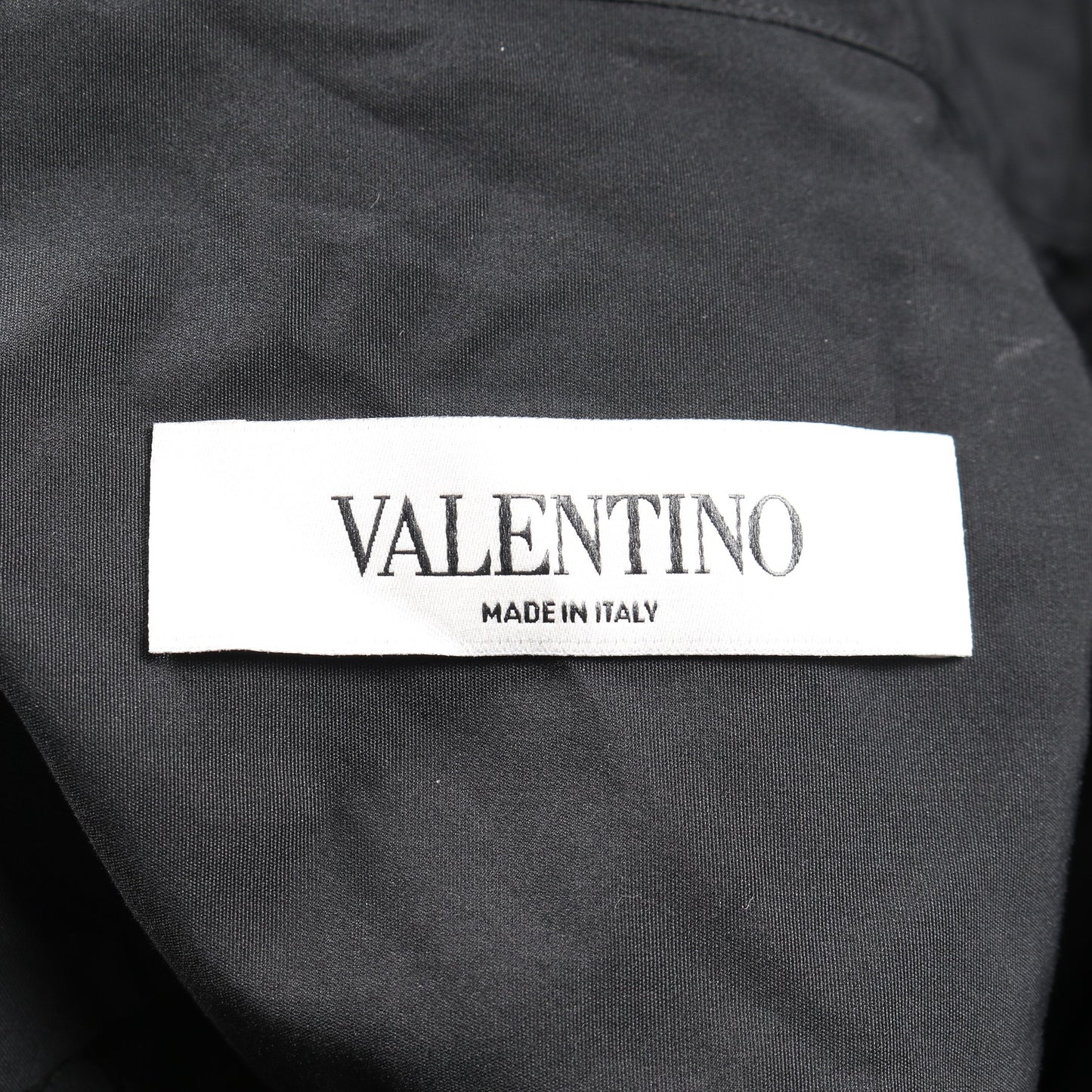 フリル シャツ スタンドカラー ナイロン ブラック ヴァレンティノ トップス VALENTINO