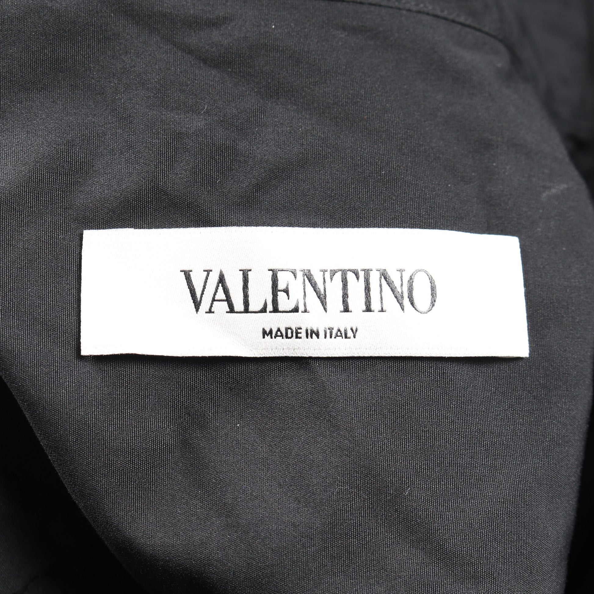 フリル シャツ スタンドカラー ナイロン ブラック ヴァレンティノ トップス VALENTINO