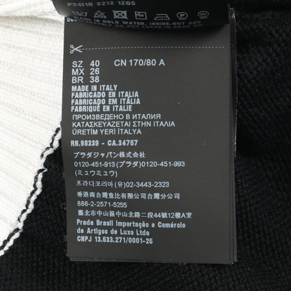 ロゴ セーター ニット クルーネック コットン ブラック ホワイト プラダ トップス PRADA