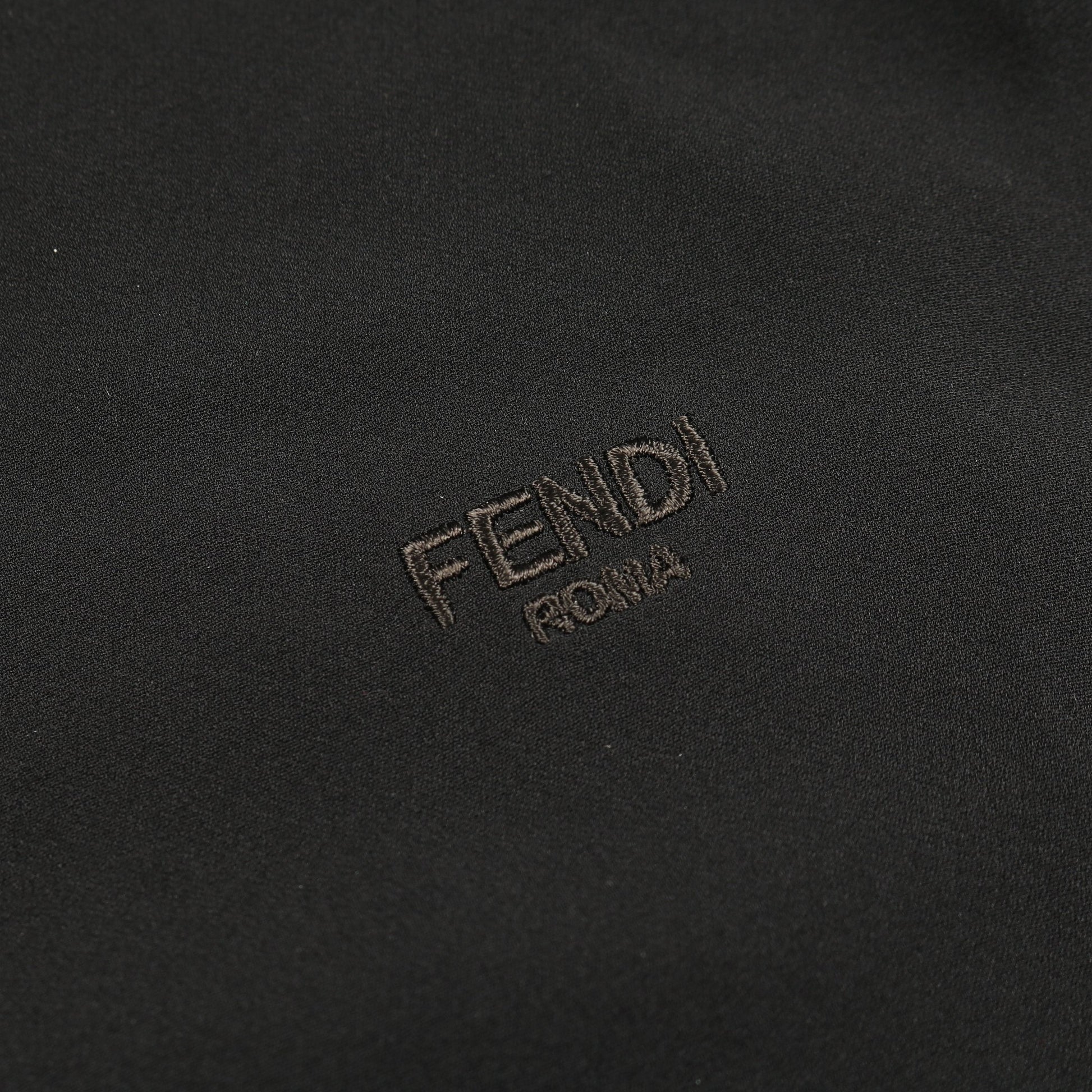 ポロシャツ 半袖 ロゴ刺繍 シルク ブラック フェンディ トップス FENDI