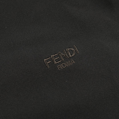 ポロシャツ 半袖 ロゴ刺繍 シルク ブラック フェンディ トップス FENDI