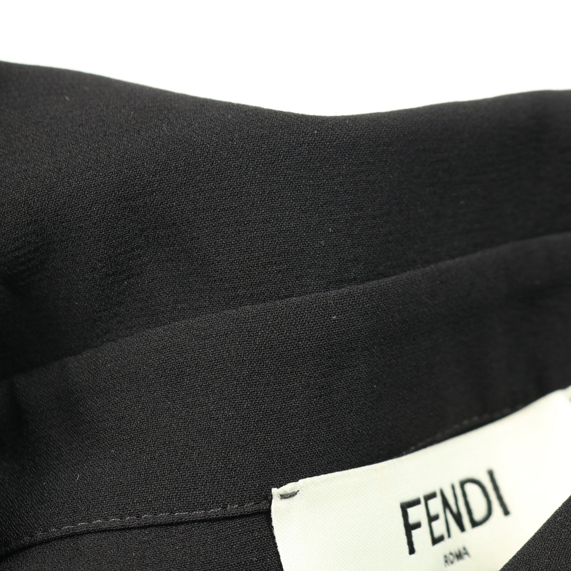 ポロシャツ 半袖 ロゴ刺繍 シルク ブラック フェンディ トップス FENDI