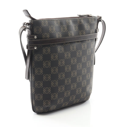 アナグラム ショルダーバッグ PVC レザー ブラック ダークブラウン ロエベ バッグ LOEWE