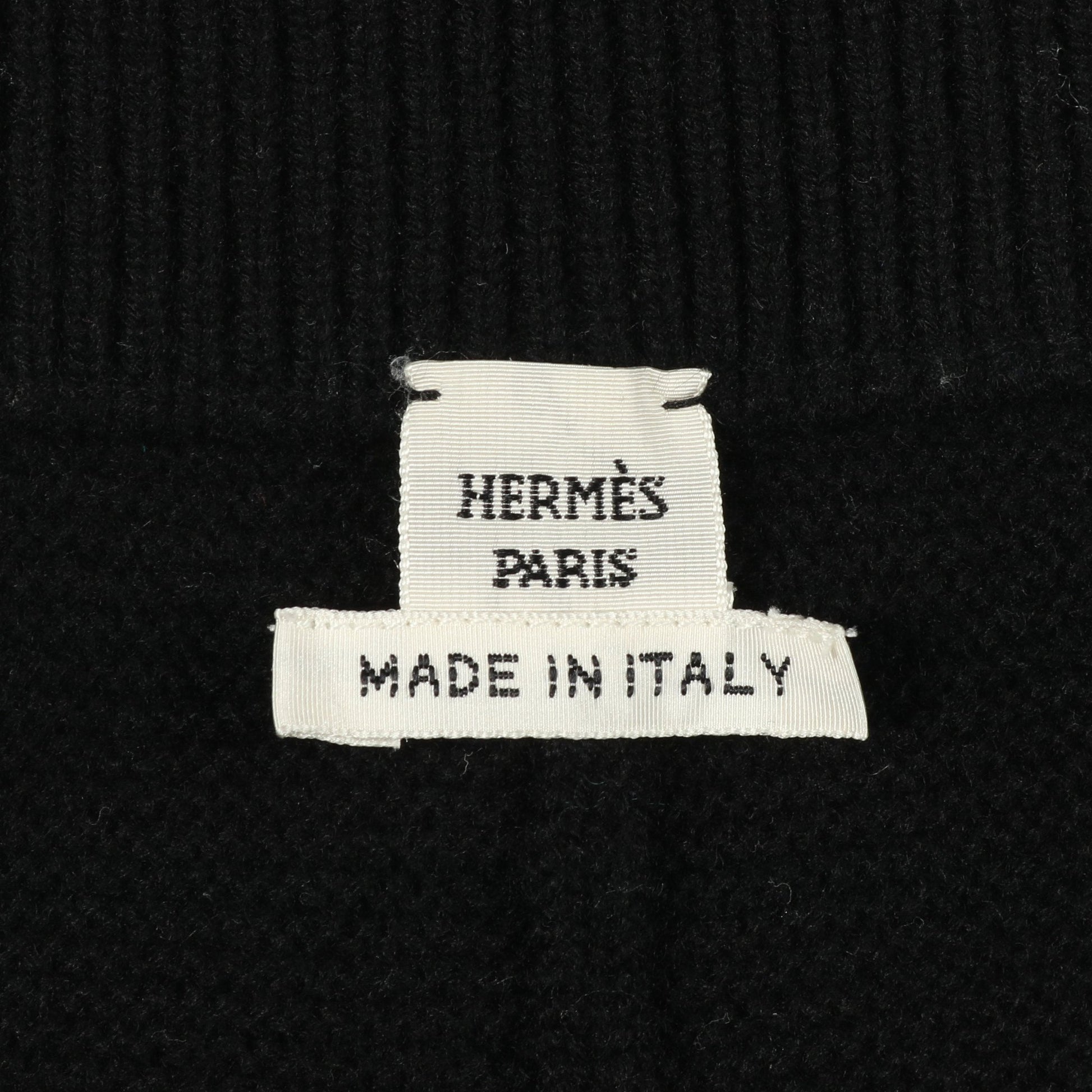 Hモチーフ ニット パンツ ウール ブラック エルメス ボトムス HERMES