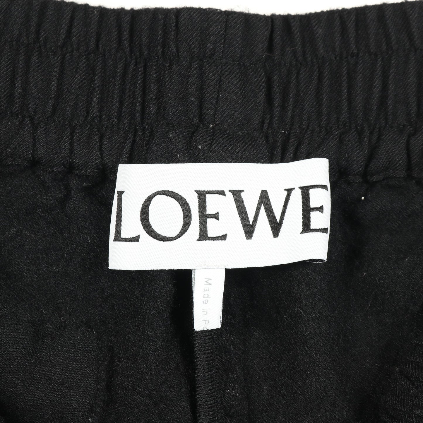 ワイドパンツ アナグラム刺繍 ウール ブラック ロエベ ボトムス LOEWE