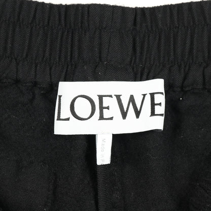 ワイドパンツ アナグラム刺繍 ウール ブラック ロエベ ボトムス LOEWE