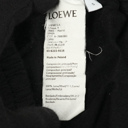 ワイドパンツ アナグラム刺繍 ウール ブラック ロエベ ボトムス LOEWE