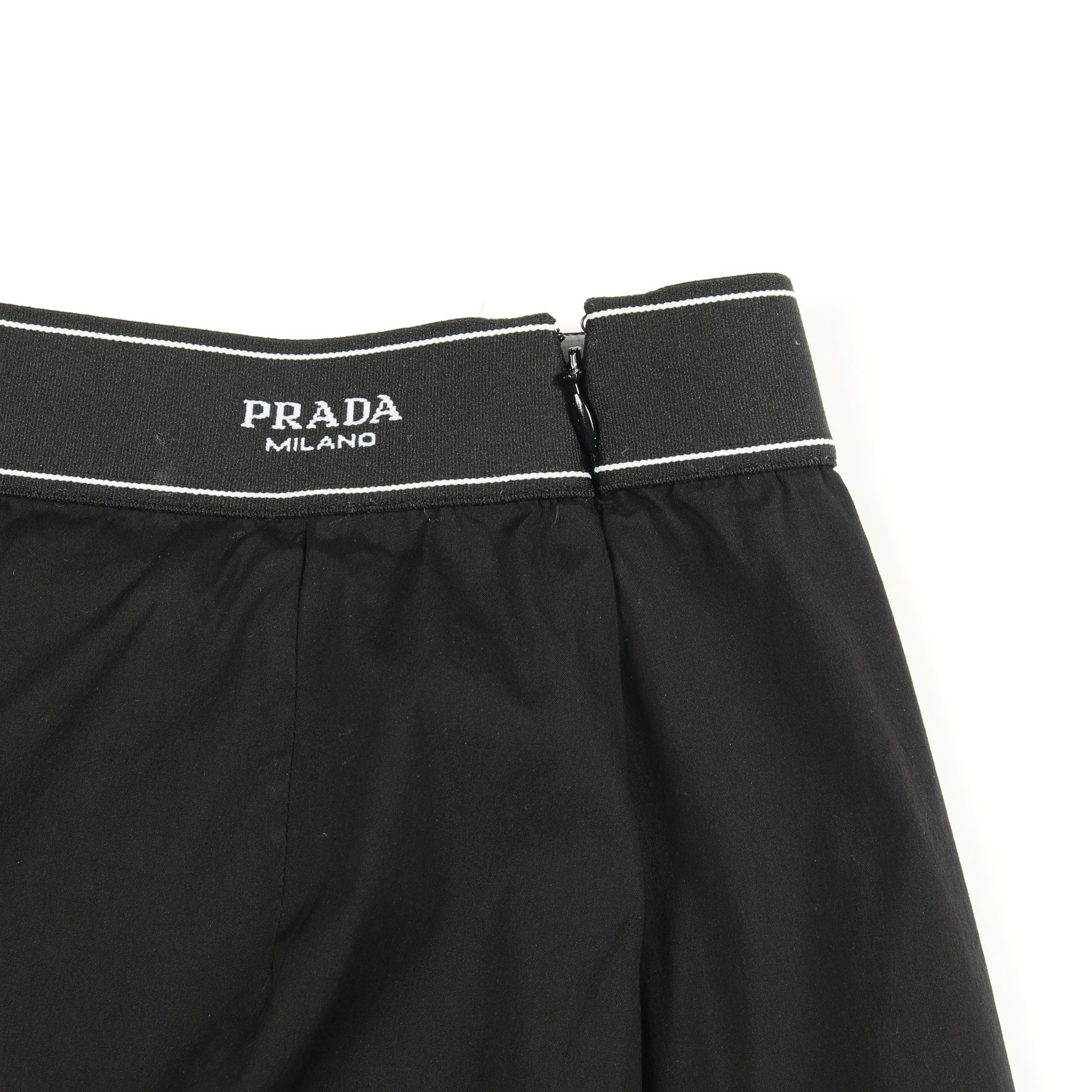 スカート コットン ナイロン ブラック プラダ ボトムス PRADA